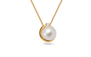 Zlatý perlový náhrdelník so zirkónom Daila 7.5 mm IZ12166R