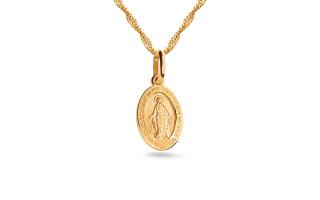 Zlatý prívesok medailón Panny Márie IZ6071