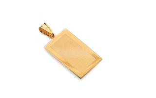 Zlatý prívesok platnička na gravírovanie IZ14011