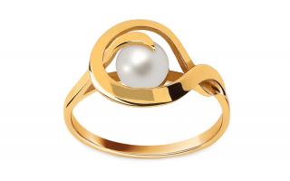 Zlatý prsteň s prírodnou perlou 6 mm IZ20663