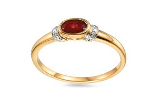 Zlatý prsteň s rubínom a diamantmi Tavita IZBR588R