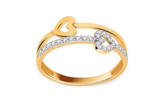 Zlatý prsteň so srdiečkami IZ23753