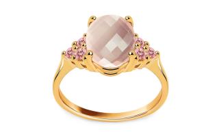 Zlatý prsteň so svetlo ružovými zirkónmi IZ26779RP