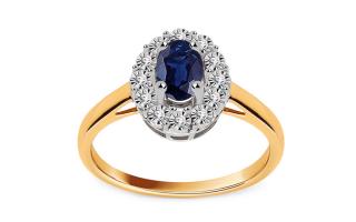 Zlatý prsteň so zafírom a diamantmi Luella ROYBR040ZHR
