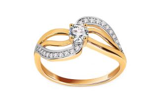 Zlatý prsteň so zirkónmi Marra IZ11296