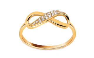 Zlatý prsteň so zirkónmi Nekonečno IZ24714