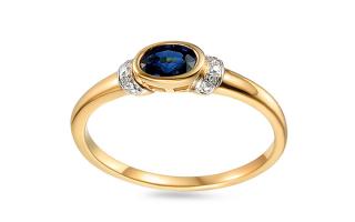 Zlatý zafírový prsteň s diamantmi IZBR588HR
