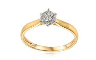 Zlatý zásnubný briliantový prsteň Christina, 14K IZBR590