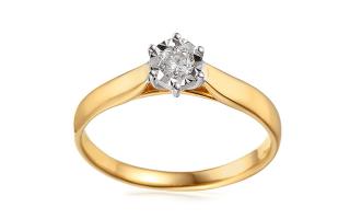 Zlatý zásnubný diamantový prsteň Whitley IZBR303L
