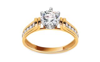 Zlatý zásnubný prsteň Queen CSRI818