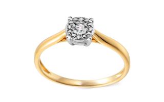Zlatý zásnubný prsteň s diamantmi 0.030 ct Adalira IZBR599