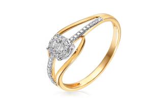 Zlatý zásnubný prsteň s diamantmi 0.120 ct Chasidy IZBR405
