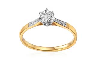 Zlatý zásnubný prsteň s diamantmi 0.130 ct Preia IZBR354