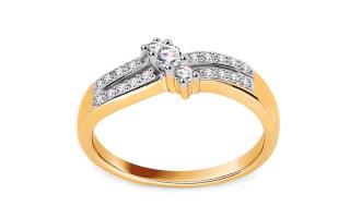 Zlatý zásnubný prsteň s diamantmi 0.250 ct Zurine KU776
