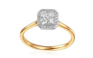 Zlatý zásnubný prsteň s diamantmi Bellen IZBR359