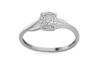 Zlatý zásnubný prsteň s diamantmi Cary white IZBR392A
