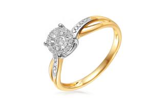 Zlatý zásnubný prsteň s diamantmi Celsa IZBR403