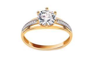 Zlatý zásnubný prsteň so zirkónmi Akira IZ23562HR