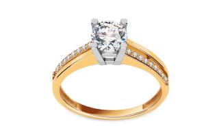 Zlatý zásnubný prsteň so zirkónmi Alaina IZ24512