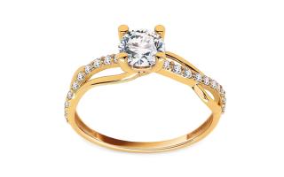 Zlatý zásnubný prsteň so zirkónmi Orissa IZ13003