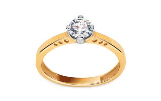 Zlatý zásnubný prsteň so zirkónom Barbara IZ24485