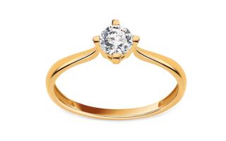 Zlatý zásnubný prsteň so zirkónom Celina IZ13671