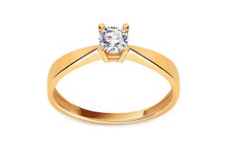 Zlatý zásnubný prsteň so zirkónom Cybele IZ13264