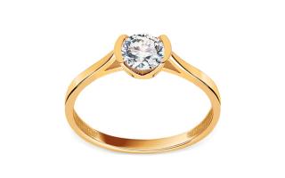 Zlatý zásnubný prsteň so zirkónom IZ22438