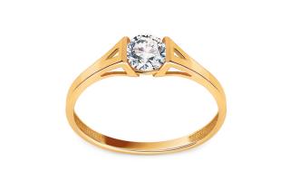 Zlatý zásnubný prsteň so zirkónom IZ22439