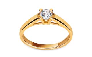Zlatý zásnubný prsteň so zirkónom IZ24947