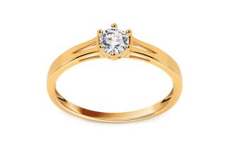 Zlatý zásnubný prsteň so zirkónom Marienne IZ21287