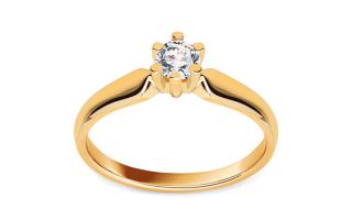 Zlatý zásnubný prsteň so zirkónom Noe IZ15602
