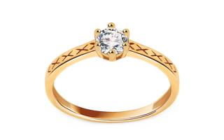 Zlatý zásnubný prsteň so zirkónom Zoe IZ21323