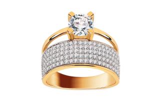 Zlatý zásnubný prsteň Tifanie big, 9K IZ8893HR