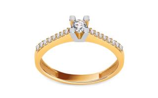 Zlatý zásnubý prsteň so zirkónmi Daisy IZ24567