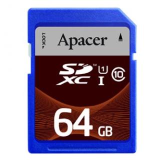 Apacer pamäťová karta Secure Digital Card, 64GB, SDXC, AP64GSDXC10U1-R, UHS-I U1 (Class 10)