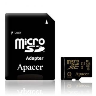 Apacer pamäťová karta Secure Digital Card U1, 128GB, micro SDXC, AP128GMCSX10U1-R, UHS-I U1 (Class 10), s adaptérom