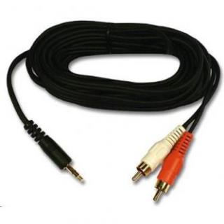 Audio kábel Jack (3.5mm) samec - 2x CINCH samec, 10m, čierna
