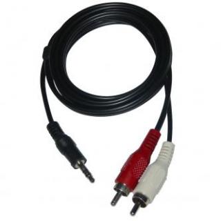Audio kábel Jack (3.5mm) samec - 2x CINCH samec, 3m, čierny