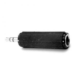 Audio redukcia, Jack (3.5mm) samec - Jack (6.3mm) samica, stereo, čierna, Logo blister