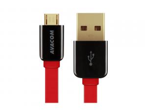 Avacom USB kábel (2.0), USB A samec - microUSB samec, 0.4m, červený