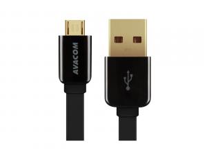 Avacom USB kábel (2.0), USB A samec - microUSB samec, 0.4m, čierny