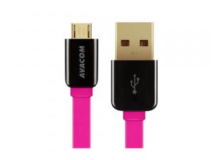 Avacom USB kábel (2.0), USB A samec - microUSB samec, 0.4m, ružový, blister