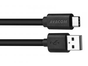 Avacom USB kábel (2.0), USB A samec - USB C samec, 1m, čierny