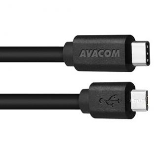 Avacom USB kábel (2.0), USB C samec - microUSB samec, DCUS-TPMI-P10K, 1m, až 480 Mbps, čierny, blister, až 3A (podpora rýchlo nabí