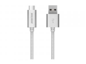 Avacom USB kábel (3.0), USB A samec - USB C samec, 1m, strieborný, blister