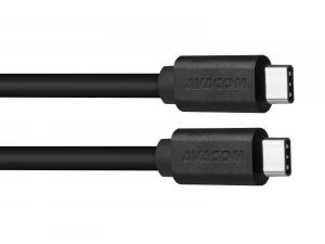Avacom USB kábel (3.1), USB C samec - USB C samec, 1m, čierny, blister, max. 5Gbps