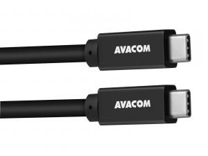 Avacom USB kábel (3.2 gen 2), USB C samec - USB C samec, 1m, Power Delivery 60W, čierny, dátový a nabíjací kábel, E-Mark chip