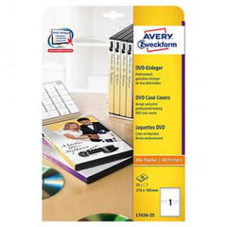 Avery Zweckform DVD papierový prebal, biely, 273 x 183 mm, 25 listov, pre atramentové tlačiarne, O
