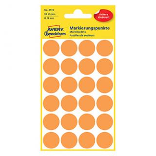 Avery Zweckform etikety 18mm, neon oranžová, 24 etikiet, značkovací, balené po 4 ks, 3173, pre ručný popis